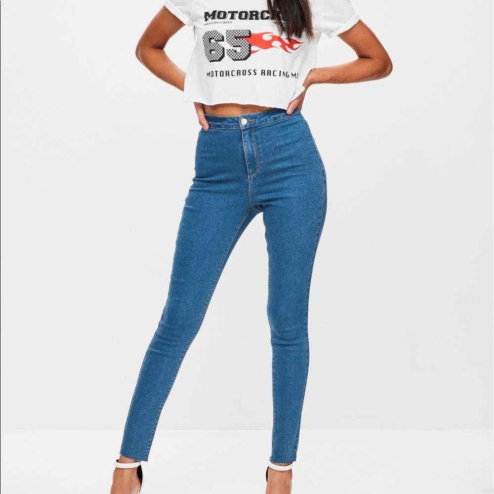 Missguided super high waisted jeans never worn